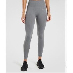 Gymshark Adapt Seamless Leggings Grey Marl High‎ Waisted Textured  Siz Small